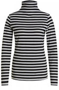 Striped Jersey Polo Neck Top