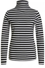 Striped Jersey Polo Neck Top