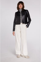 Striped Jersey Polo Neck Top
