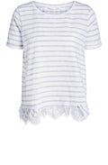 Striped Lace Detailed T Shirt