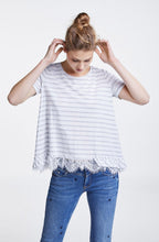 Striped Lace Detailed T Shirt