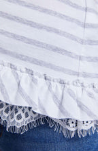 Striped Lace Detailed T Shirt