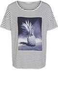 Striped Pineapple Design T Shirt
