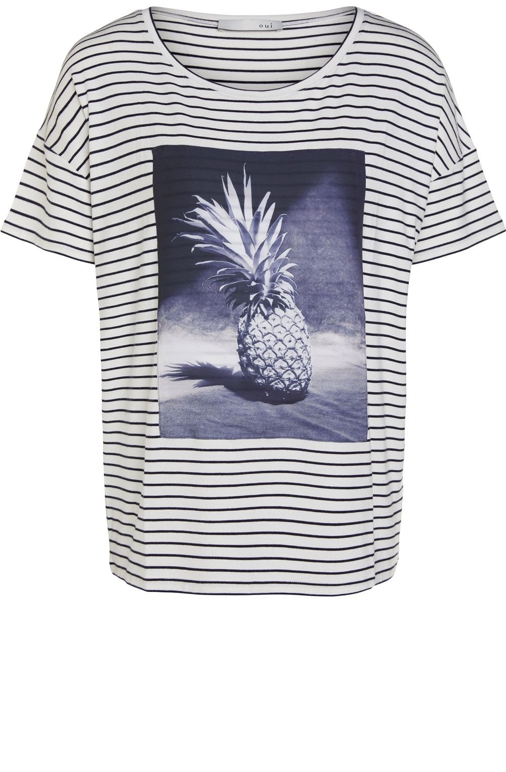 Striped Pineapple Design T Shirt