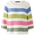 Striped Ribbon Yarn Pullover