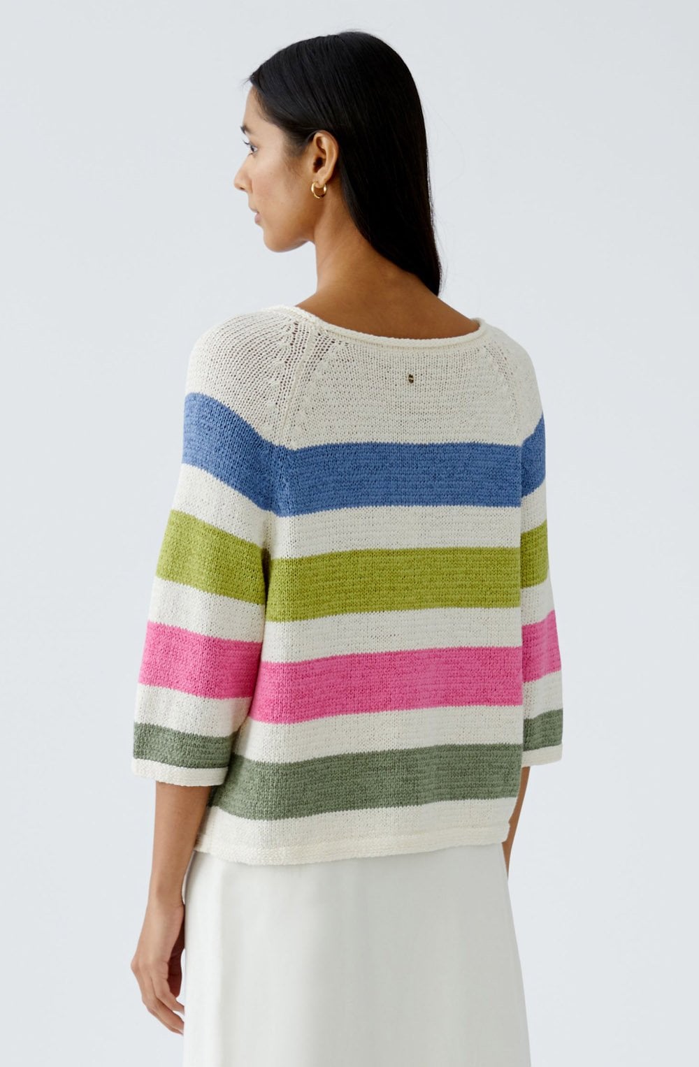 Striped Ribbon Yarn Pullover