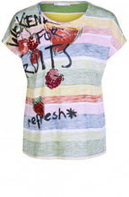 Striped Summer Fruit Design Top