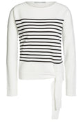 Striped Tie Hem Sweater
