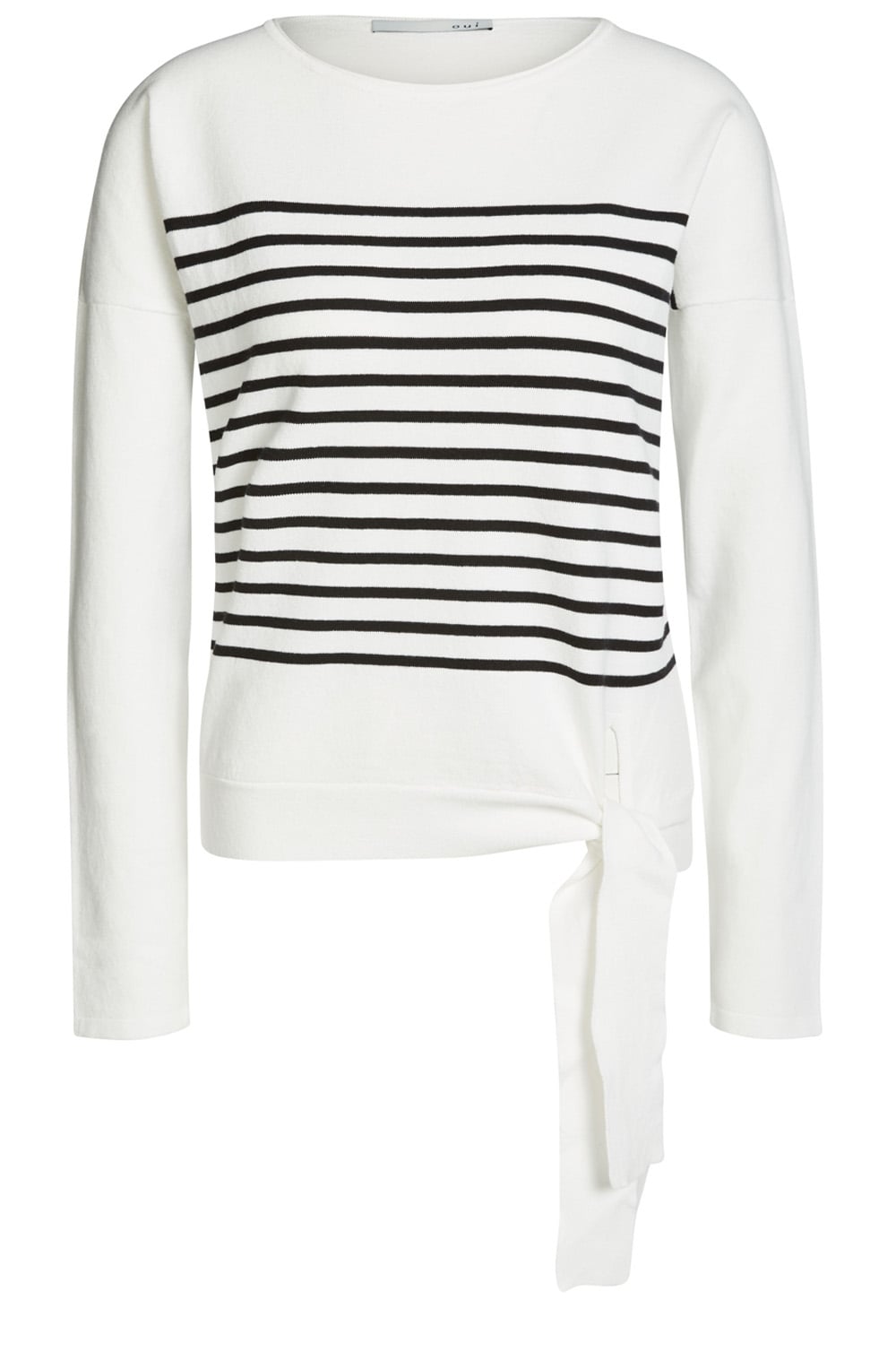 Striped Tie Hem Sweater