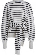 Striped Tie Waist Jumper
