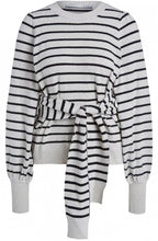 Striped Tie Waist Jumper