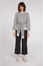Striped Tie Waist Jumper