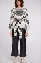 Striped Tie Waist Jumper