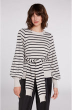 Striped Tie Waist Jumper
