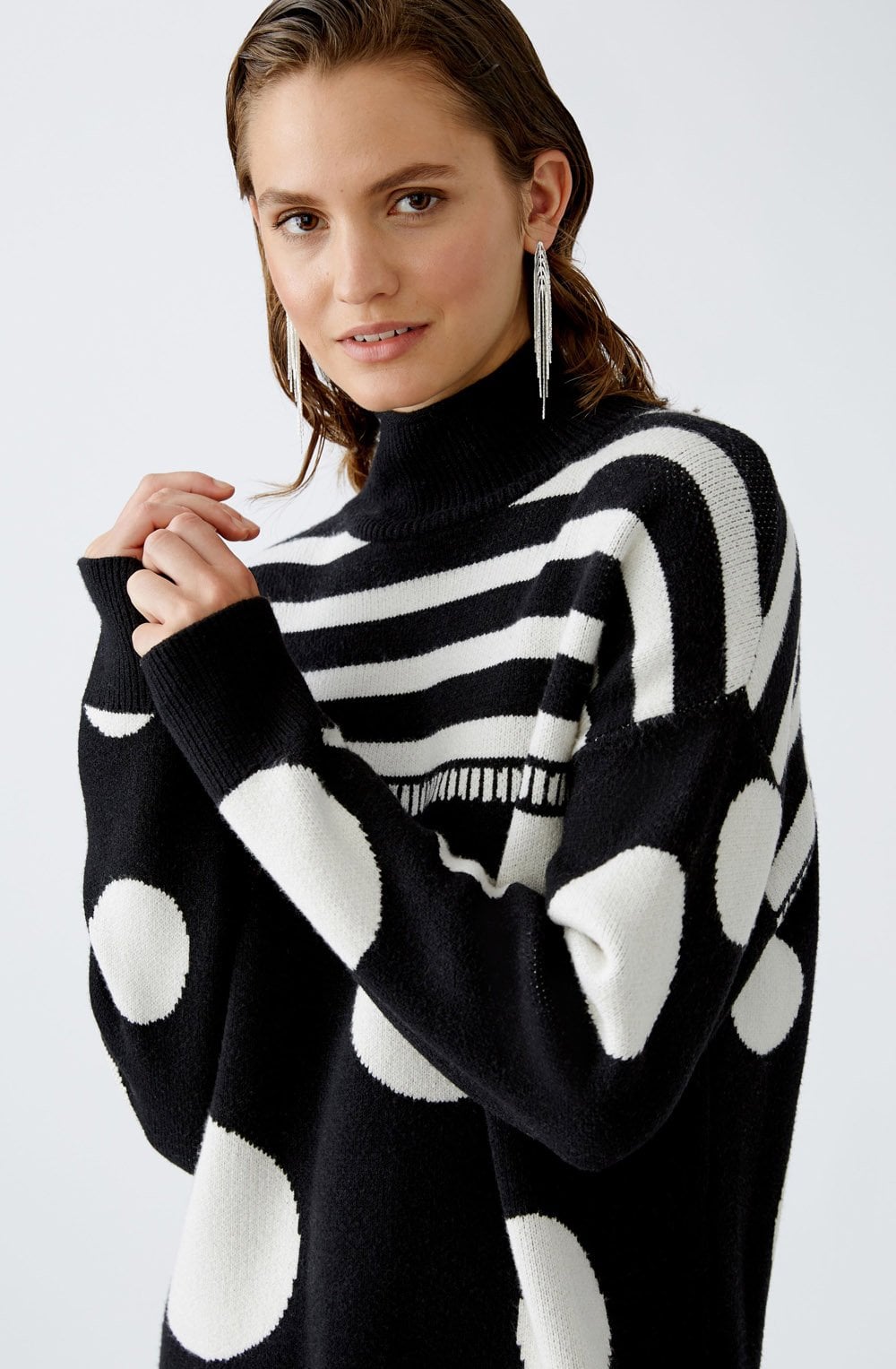 Stripes and Circles Monochrome Jumper