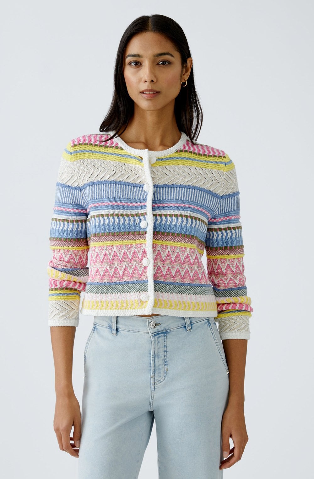 Summer Contrast Stripe Box Cardigan