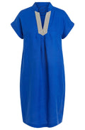 Surf the Web Embellished Linen Dress