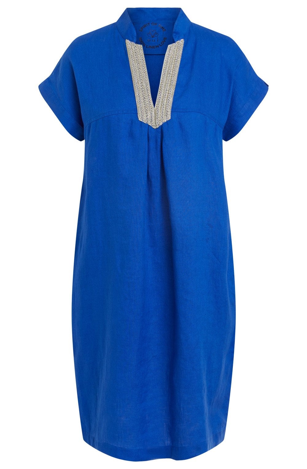 Surf the Web Embellished Linen Dress