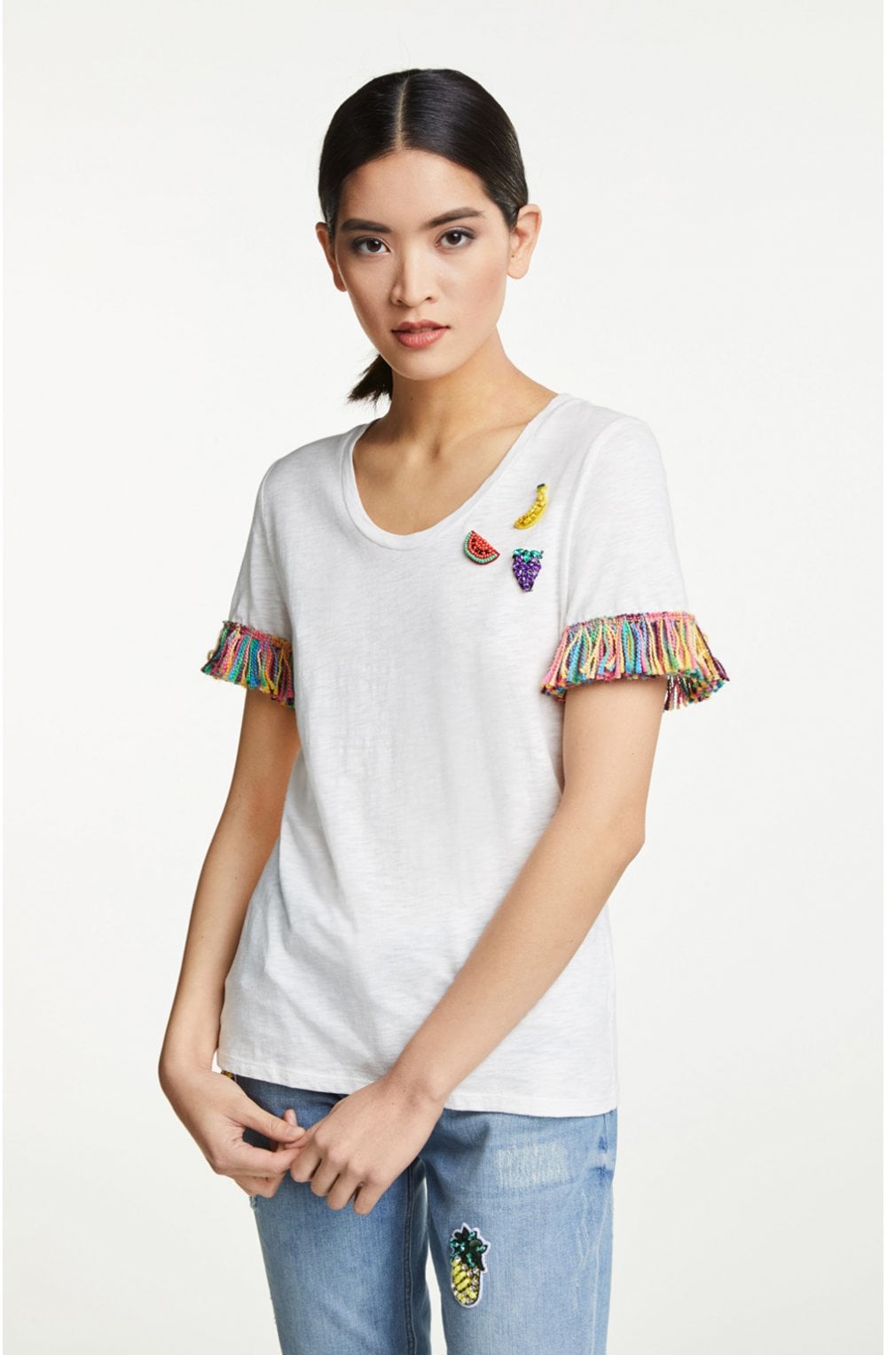 Tassel Sleeved T Shirt