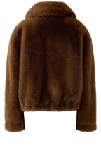 Taupe Faux Fur Collared Jacket