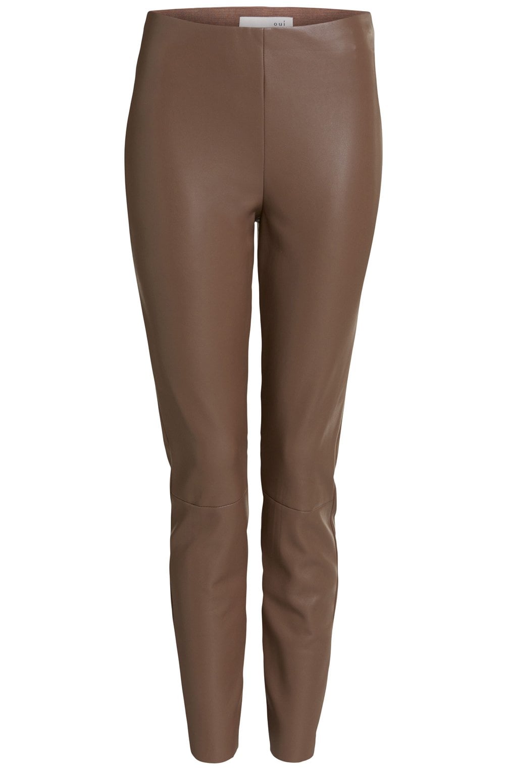 Taupe Faux Leather Trousers