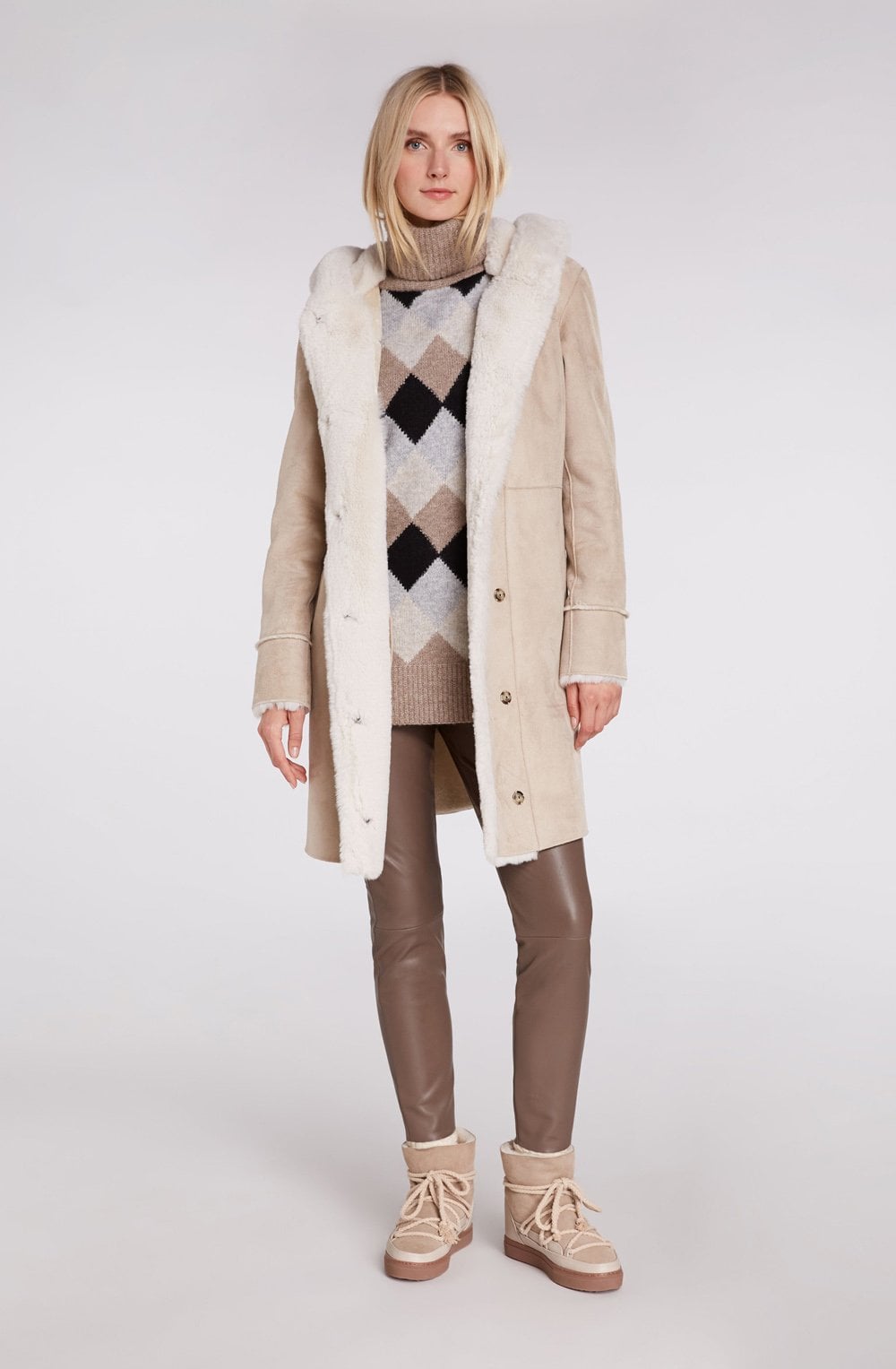 Taupe Faux Leather Trousers