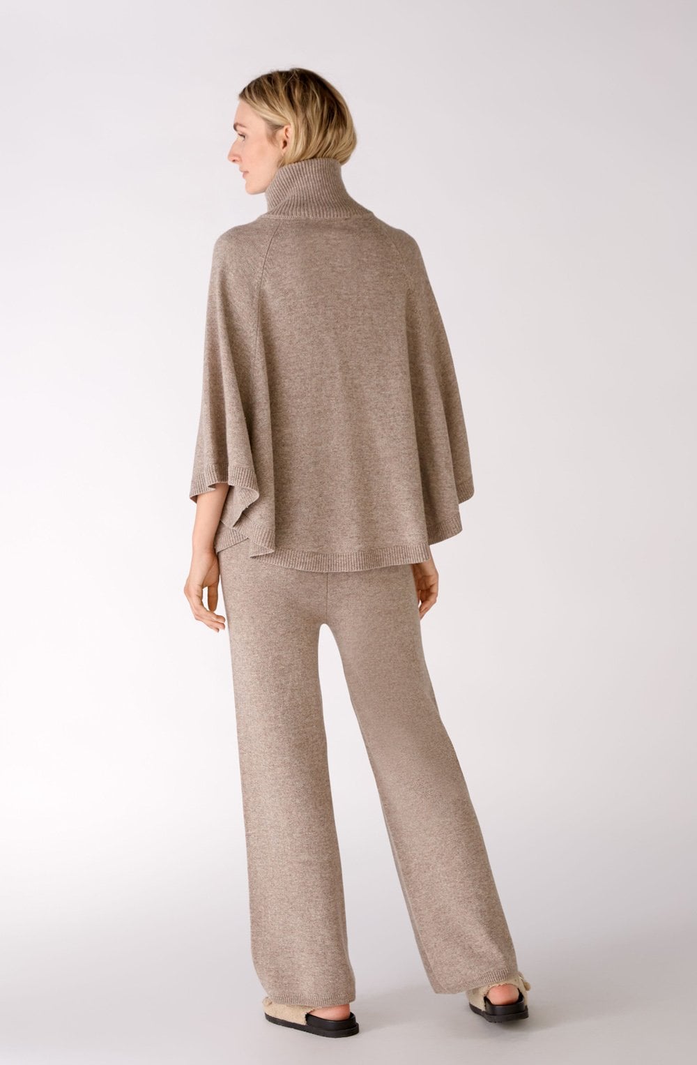 Taupe Fine Knit Poncho