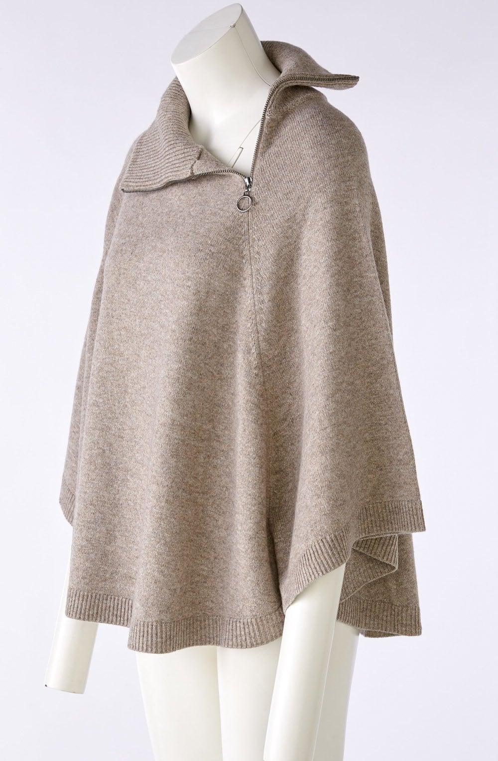 Taupe Fine Knit Poncho