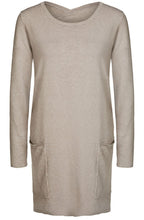 Taupe Knit Chiffon Back Dress