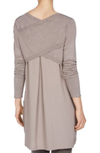 Taupe Knit Chiffon Back Dress