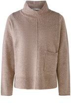 Taupe Melange Cowl Neck Jumper