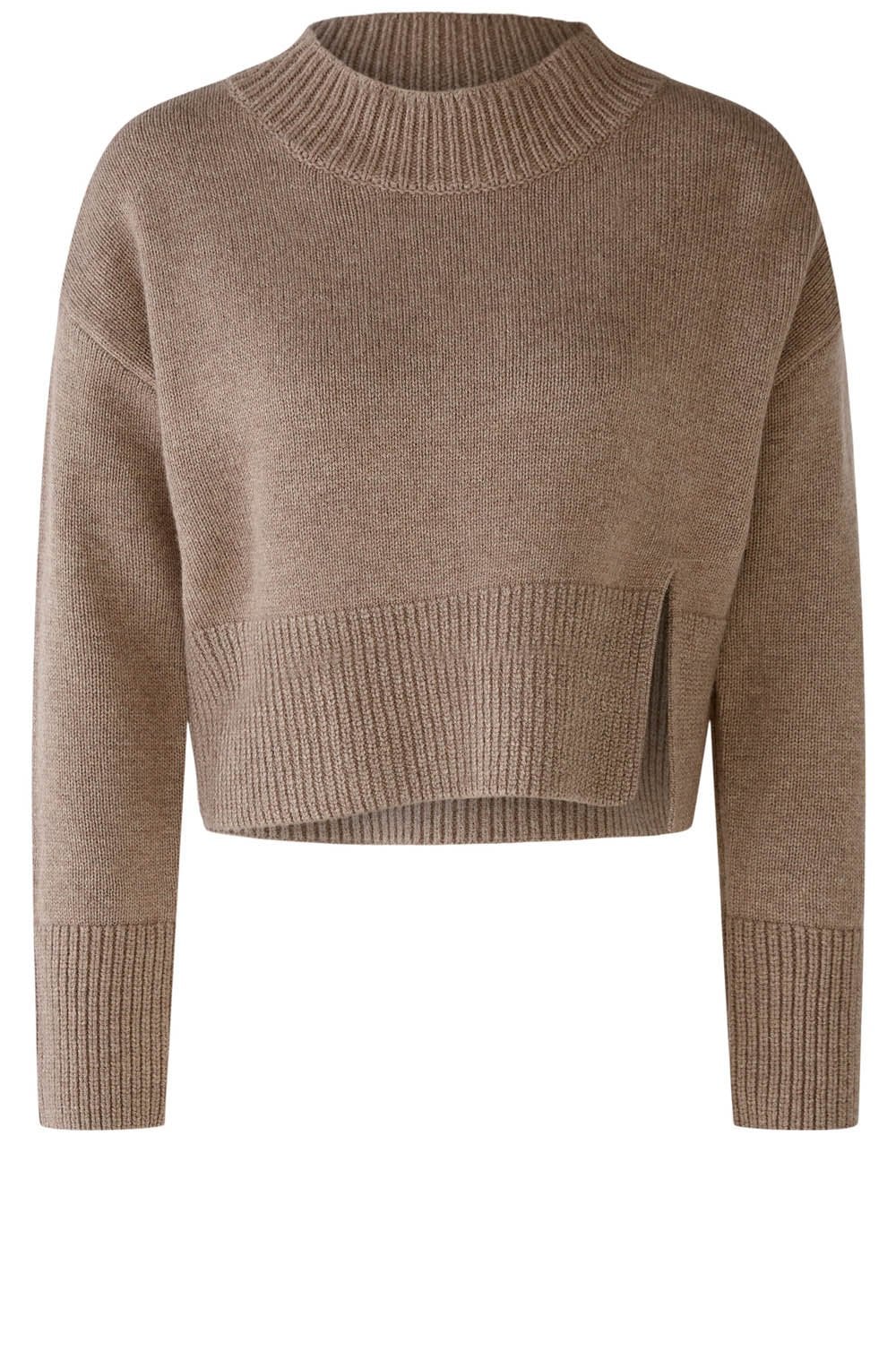 Taupe Melange Cropped Jumper