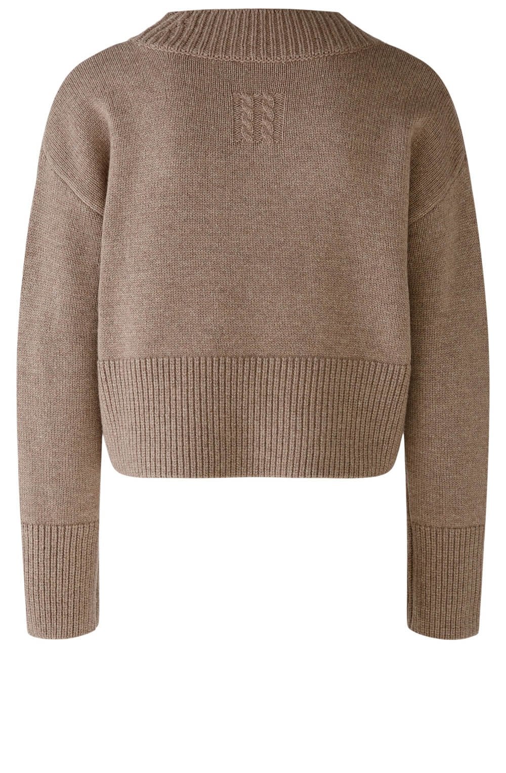Taupe Melange Cropped Jumper