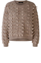 Taupe Melange Fringe Detail Jumper