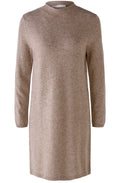 Taupe Melange High Neck Jumper Dress