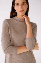 Taupe Melange High Neck Jumper Dress