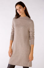 Taupe Melange High Neck Jumper Dress