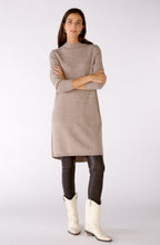 Taupe Melange High Neck Jumper Dress