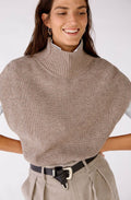 Taupe Melange High Neck Slip Over