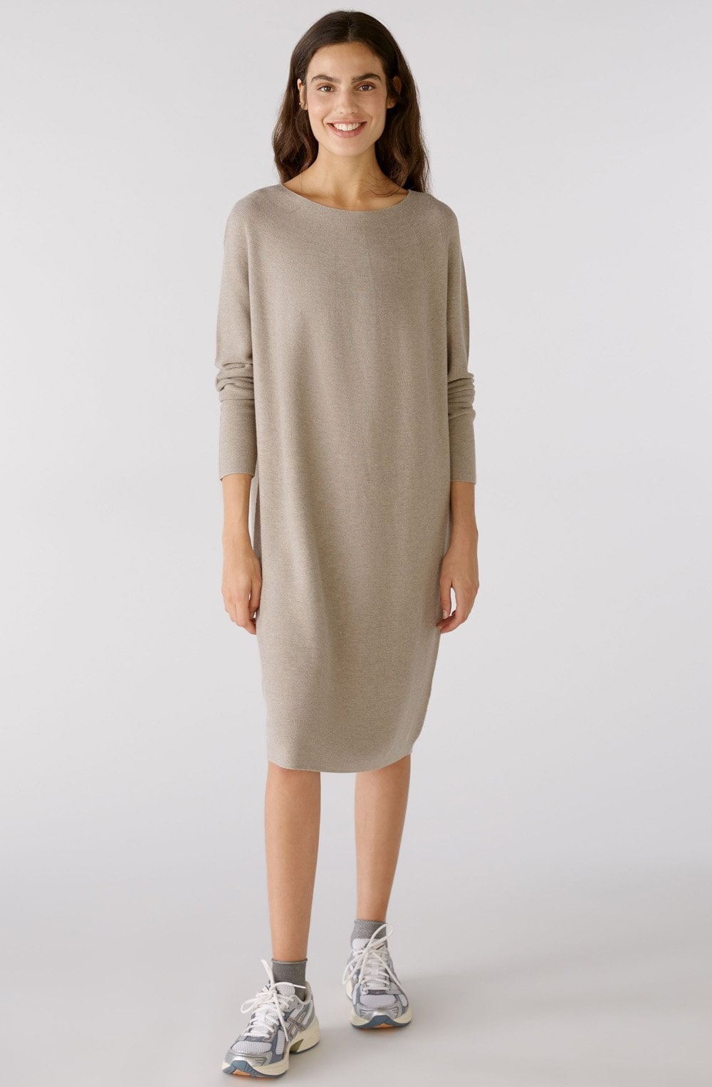 Taupe Melange Knitted Dress