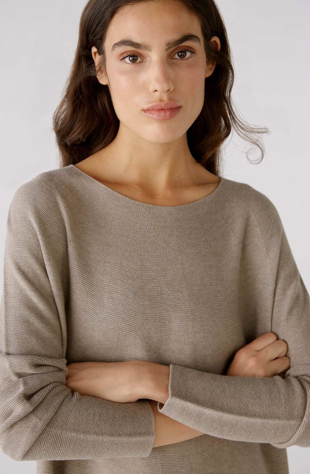 Taupe Melange Knitted Dress