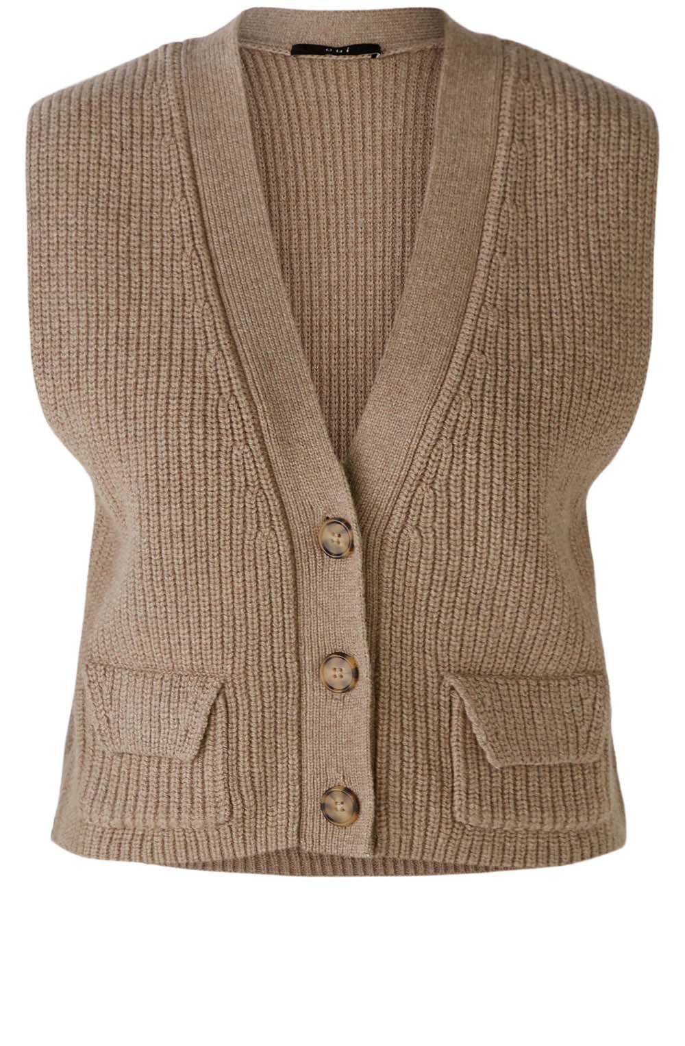 Taupe Melange Knitted Waistcoat