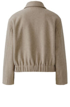 Taupe O Shape Woollen Effect Jacket