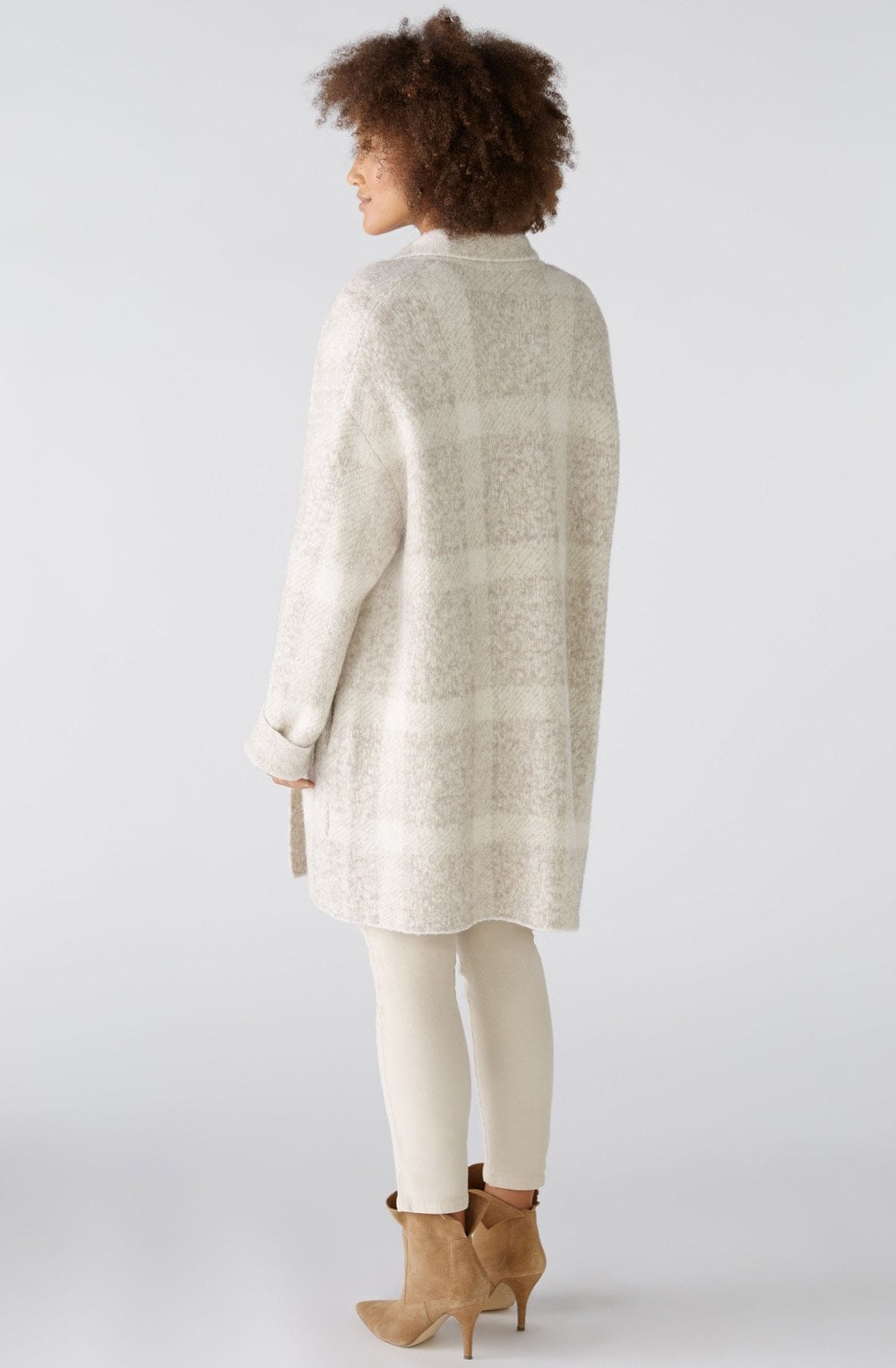 Taupe Oversized Knitted Coat