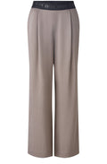Taupe Satin Palazzo Trousers
