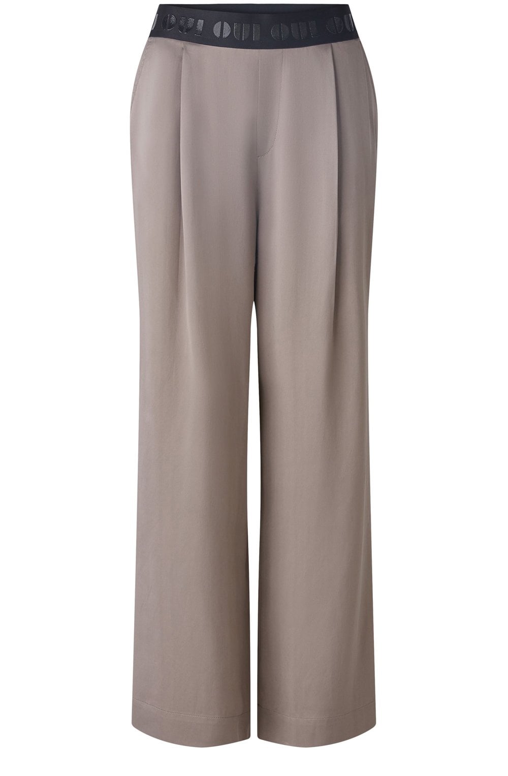 Taupe Satin Palazzo Trousers