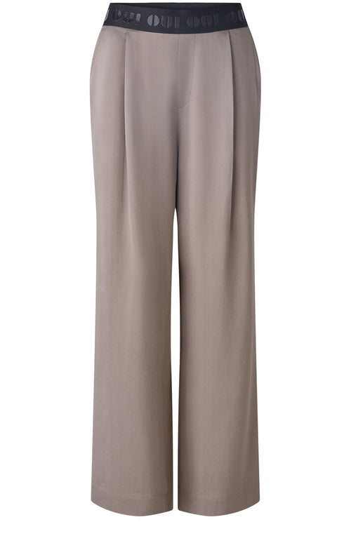 Taupe Satin Palazzo Trousers