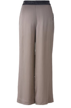 Taupe Satin Palazzo Trousers