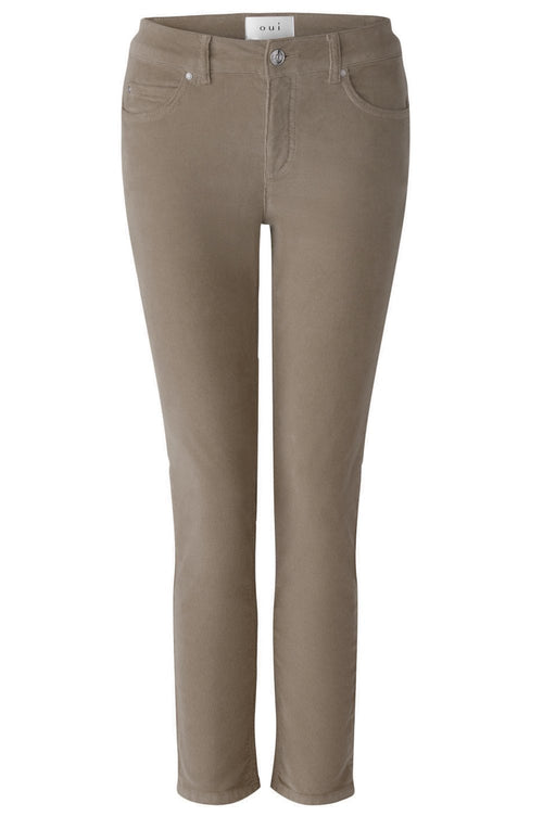 Taupe Velvet Corduroy Baxtor Jeggings