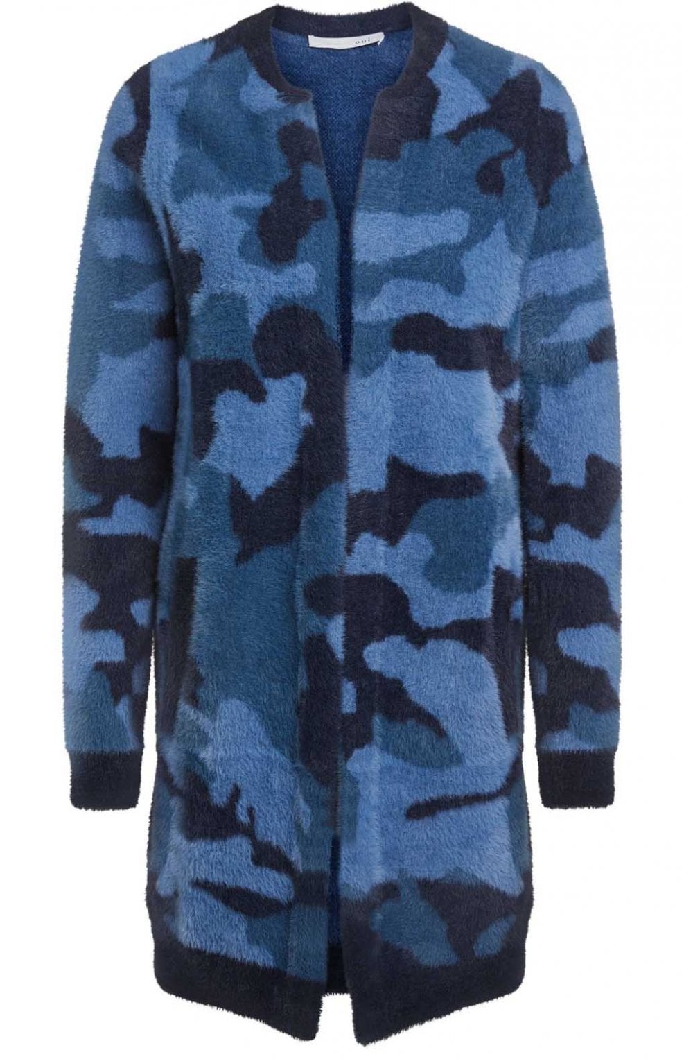 Textured Camouflage Print Cardigan